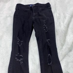 Hollister black skinny jeans ripped